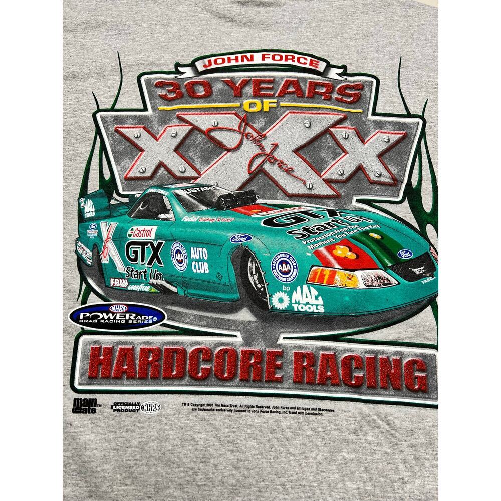 Vintage John Force 30 Years of HardCore Drag Racing Hot Rod Graphic T-shirt M - Picture 2 of 9